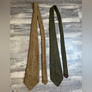Vintage Wool Tie Lot Millars Connemara Tweed Ireland + Brown Speckled Tie